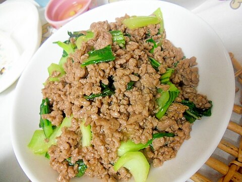 豚挽き肉とチンゲン菜の中華炒め